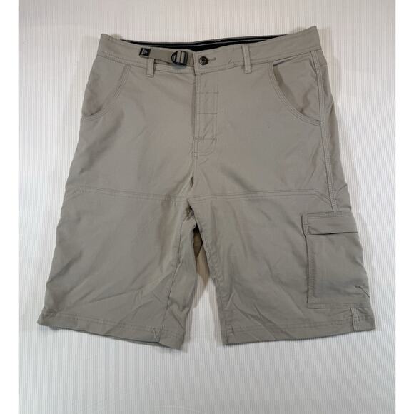 prAna Zion Stretch Cargo Shorts Men’s M Khaki Nylon Spandex Hiking Outdoor Trail - Picture 1 of 8